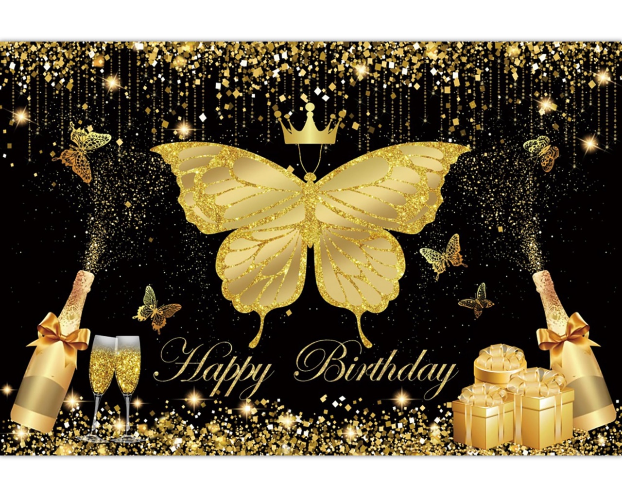 Trio de Capas + Painel Tematicos Happy Borboletas Pretas - CARLOS HENRIQUES DE OLIVEIRA CRESPO 52601125