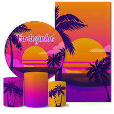 Trio de Capas Mesas Cilindricas + Painel Quadrado Retang Tardezinha Novo Niver Lorrayne - CARLOS HENRIQUES DE OLIVEIRA CRESPO 52601125