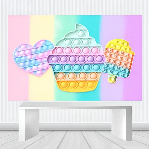Trio de Capas + Painel Tematico Pop It Candy - CARLOS HENRIQUES DE OLIVEIRA CRESPO 52601125