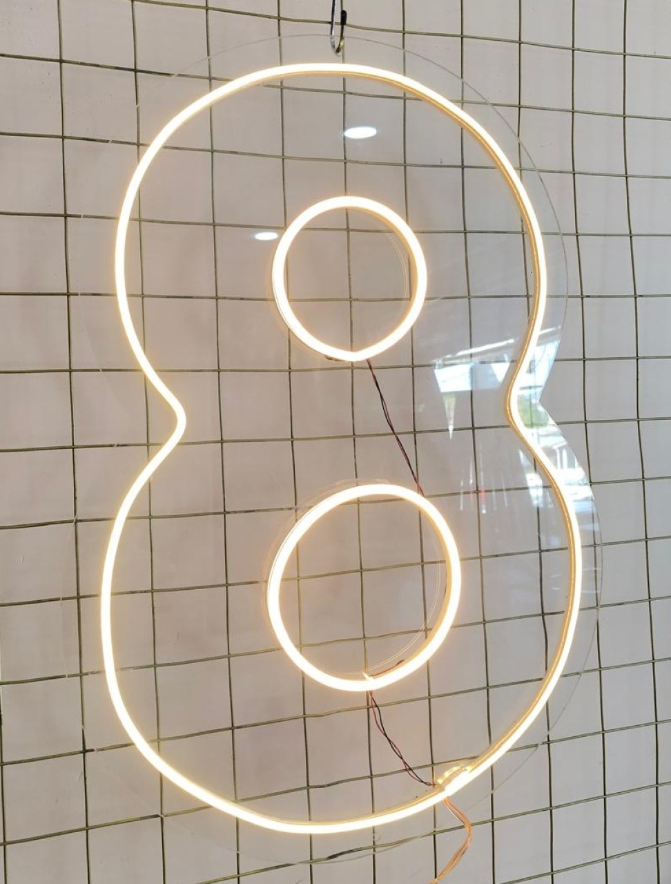 Numero 8 Em Led Acrílico Branco Quente (60Cm) - Selminha Lokfest
