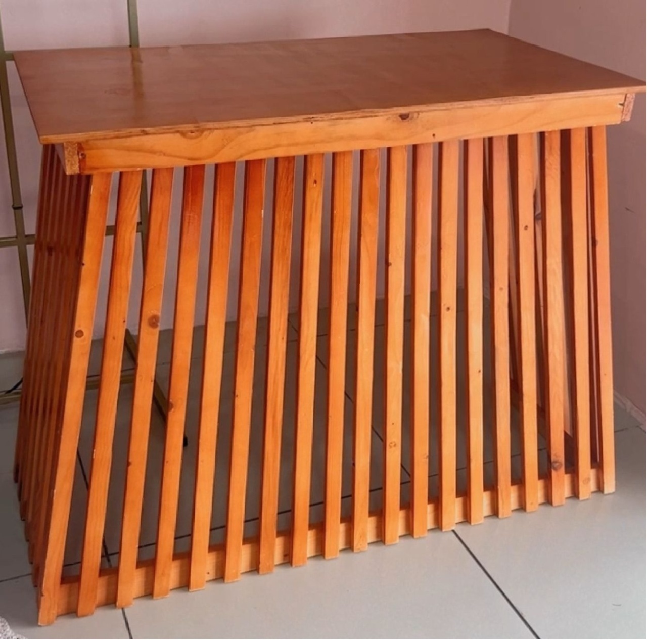 Mesa Ripada Rústica (80Cm) - Selminha Lokfest