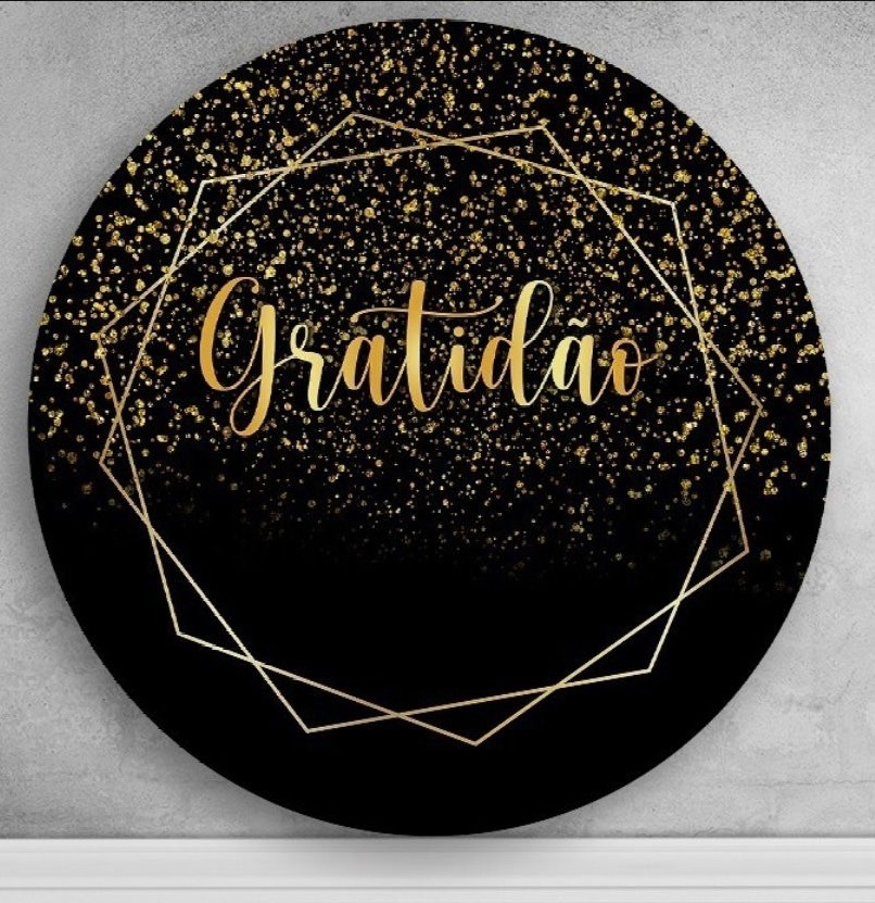 Capa Sublimada Gratidão Preto C/ Glitter Dourado (1,50M) - Selminha Lokfest