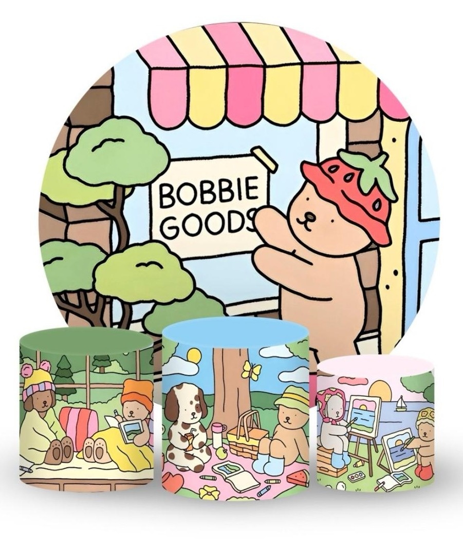  Kit Sublimado Capa Painel Redondo E Capas de Cilindros Bobbie Goods - Selminha Lokfest