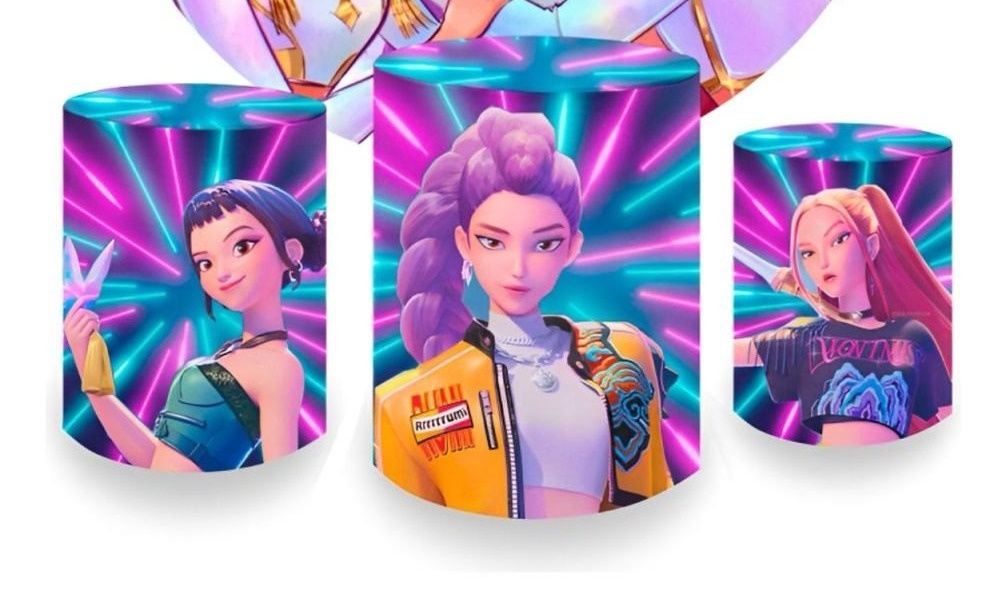 Trio Capas de Cilindros Sublimadas Guerreiras Kpop - Selminha Lokfest