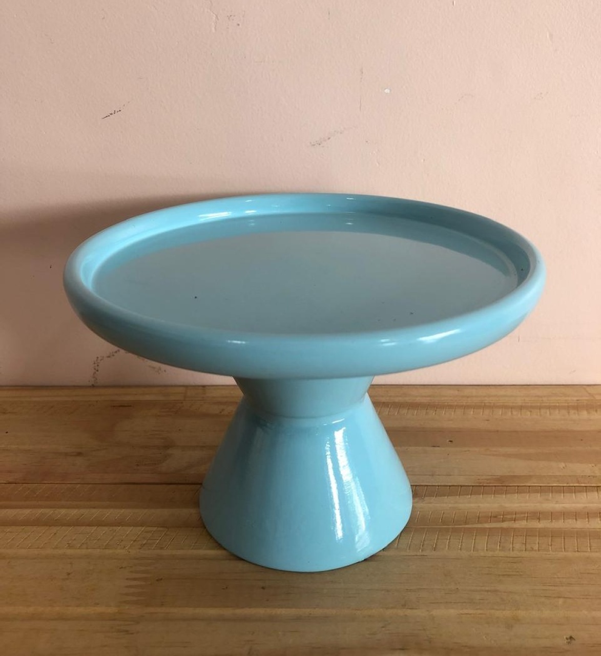 Bandeja Redonda Cerâmica Cone Azul Bebê (18X12) - Selminha Lokfest