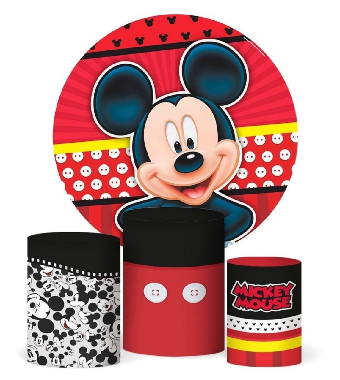 Kit Sublimado Capa Painel Redondo E Capas de Cilindros Mickey - Selminha Lokfest