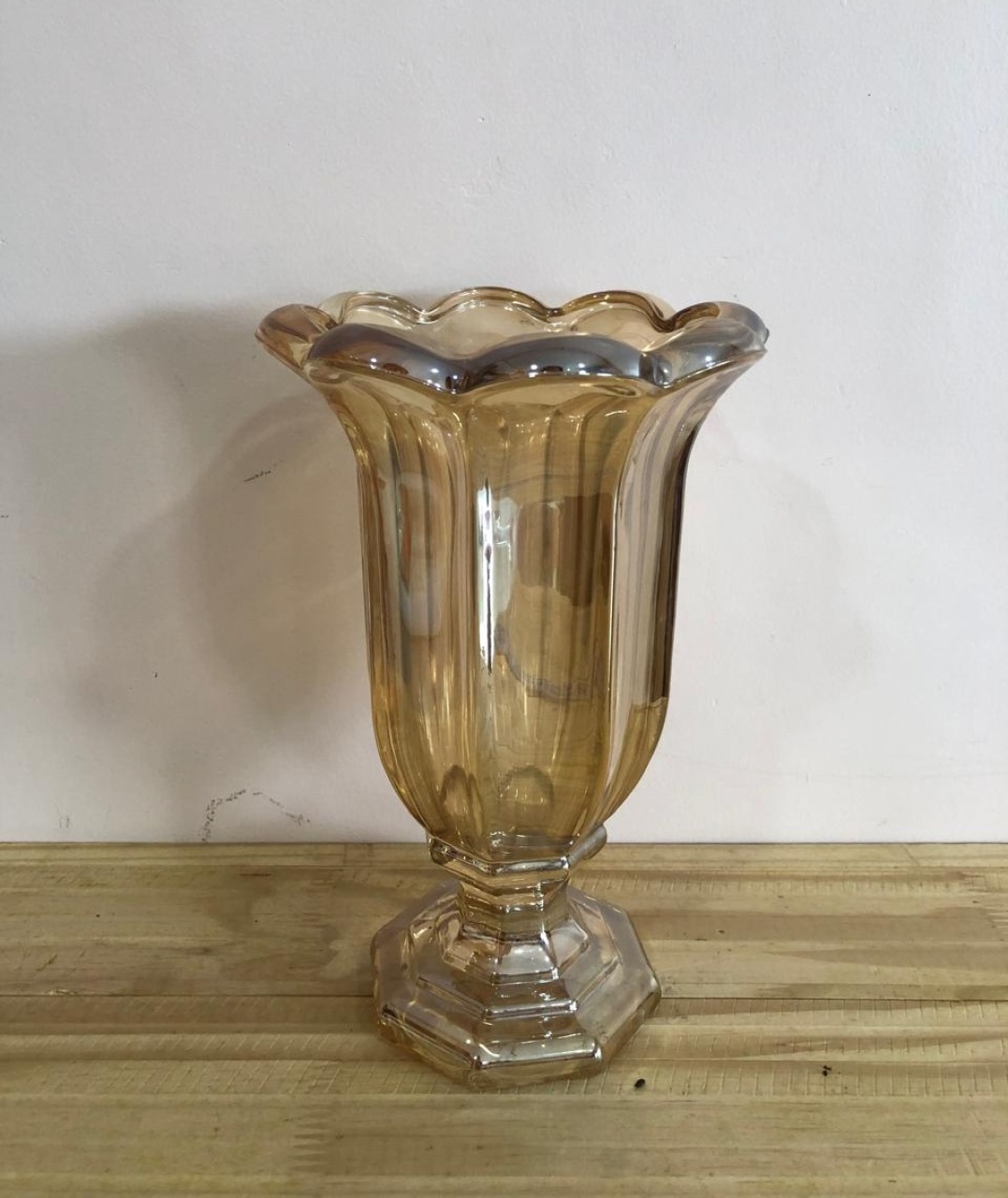 Vaso Flor Cristal Dourado (23Cm) - Selminha Lokfest