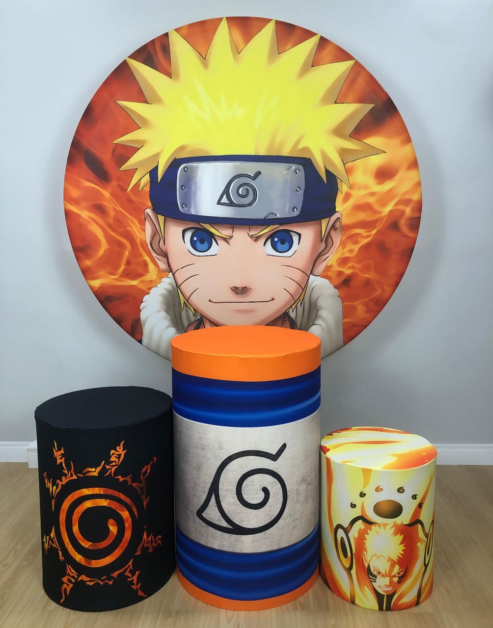 Kit Sublimado Capa Painel Redondo E Capas de Cilindros Naruto - Selminha Lokfest