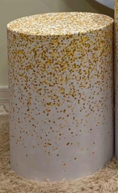 Capa Sublimada Cilindro Médio Branco C/ Glitter Dourado - Selminha Lokfest