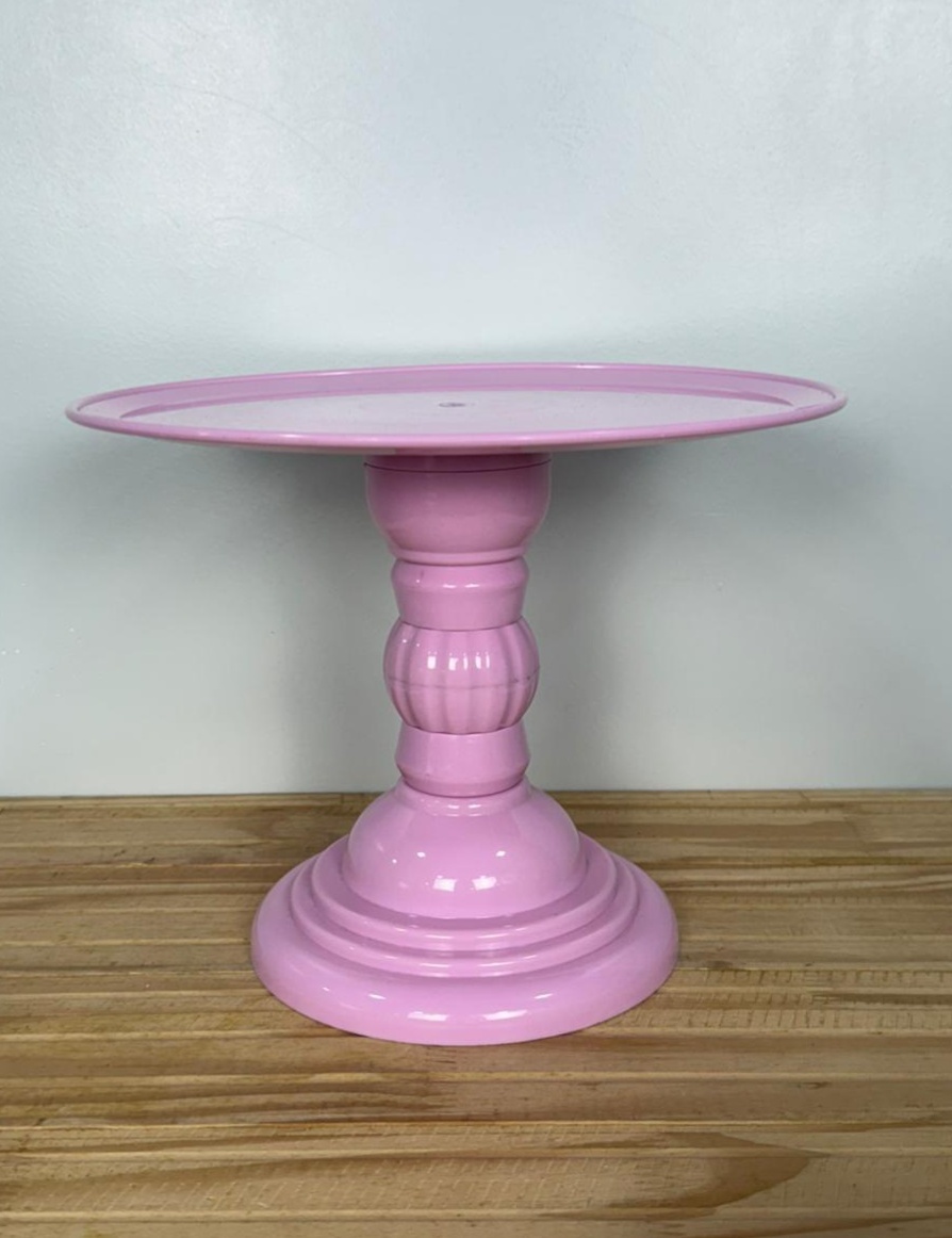 Bandeja Redonda Plástica Rosa Bebê (28X22) - Selminha Lokfest