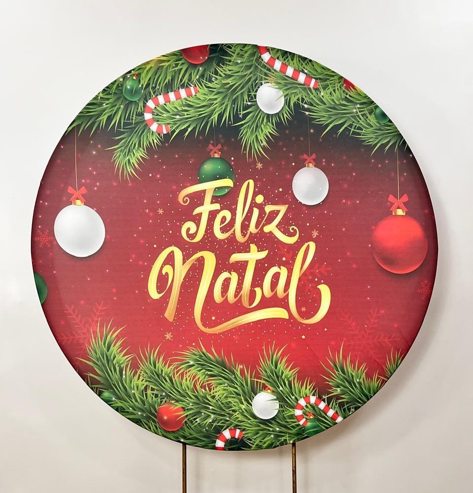 Capa Sublimada Painel Redondo Natal 10 (1,50M) - Selminha Lokfest