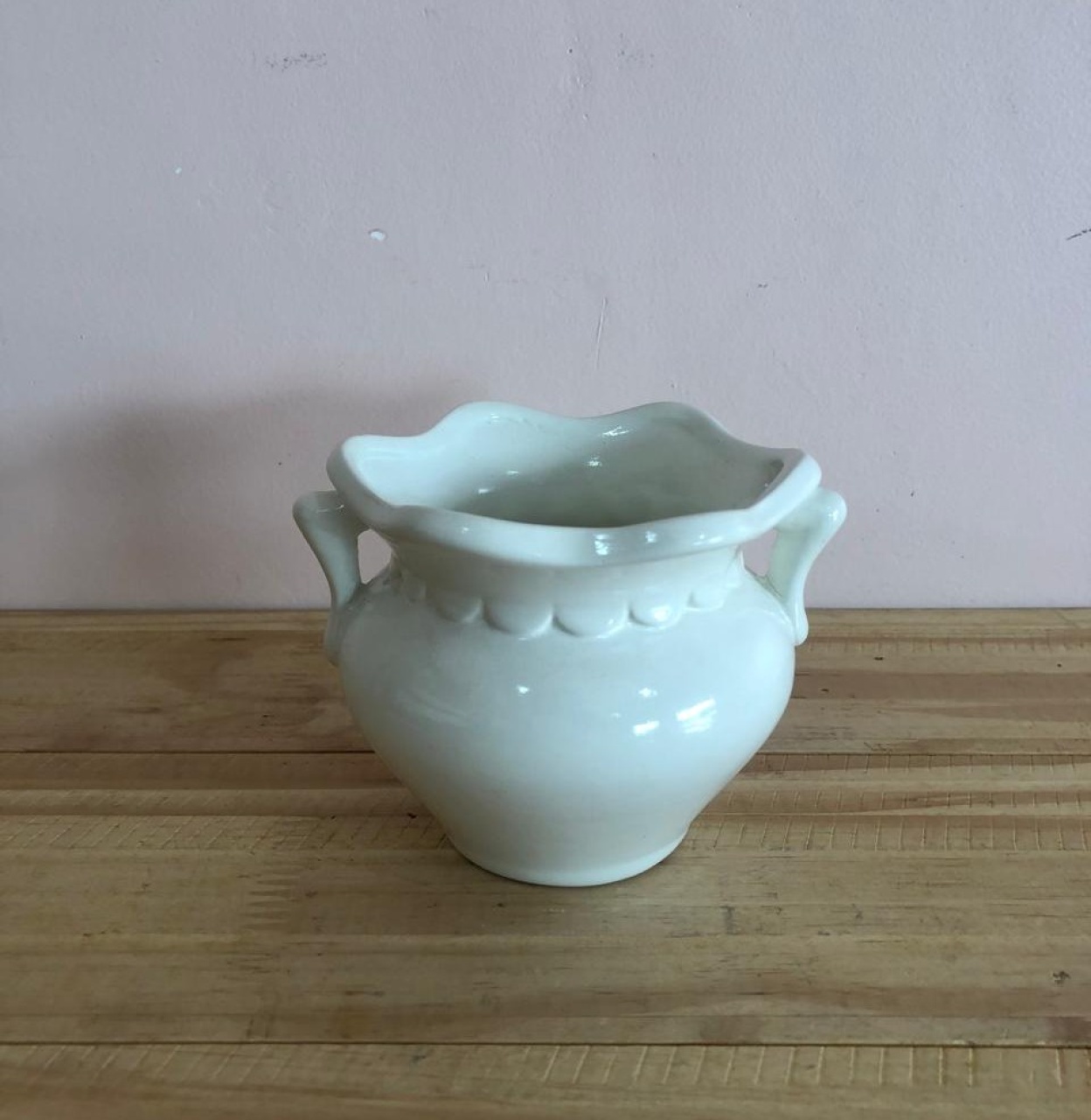 Mini Vaso Cerâmica Flor Branco (9Cm) - Selminha Lokfest