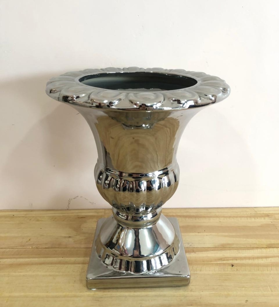 Vaso Grego Cerâmica Prata (22Cm) - Selminha Lokfest