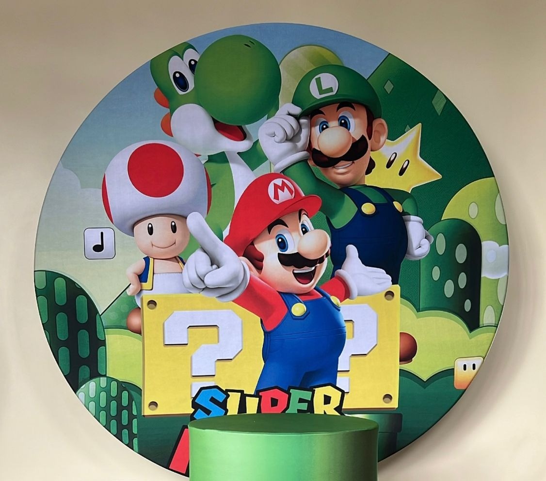 Capa Sublimada Painel Super Mário (1,50M) - Selminha Lokfest