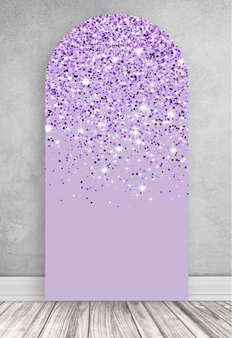 Painel Sublimado Romano Lilás C/ Glitter (2X1) - Selminha Lokfest