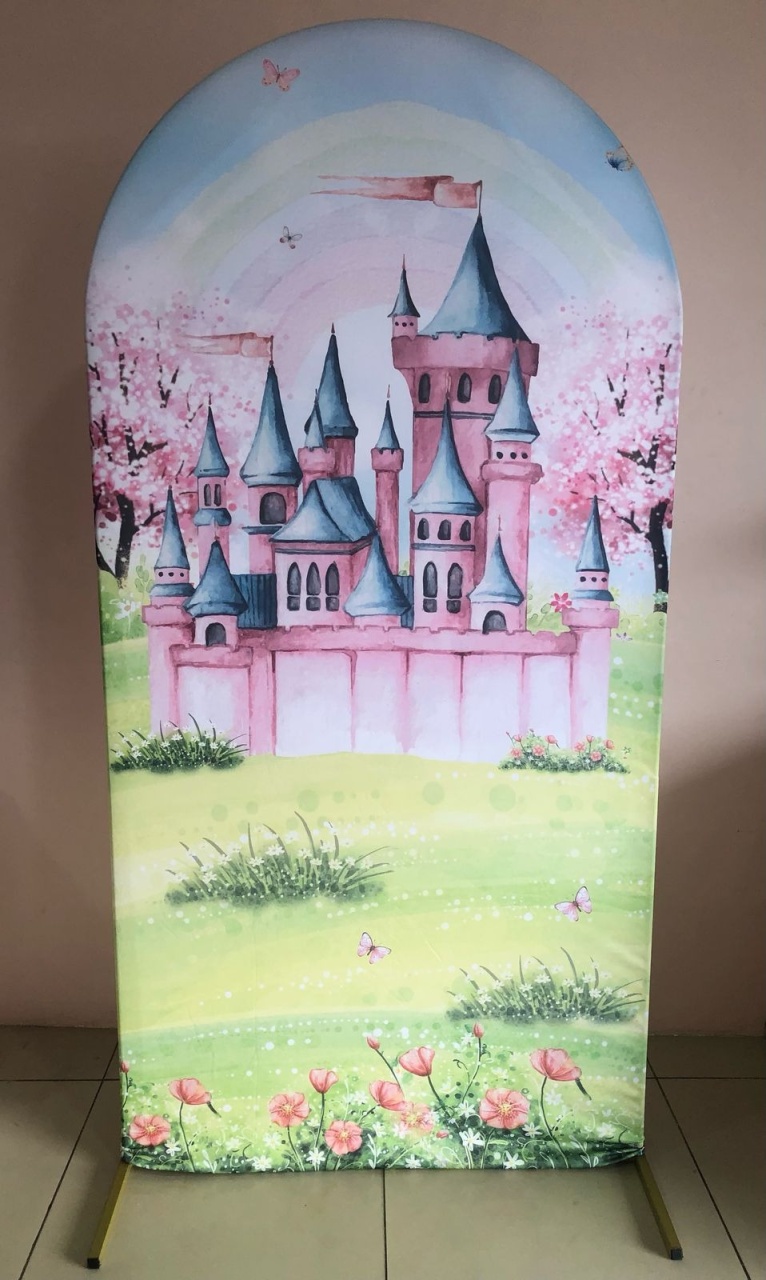 Painel Sublimado Lateral Castelo Princesas (Tam 2X1) - Selminha Lokfest