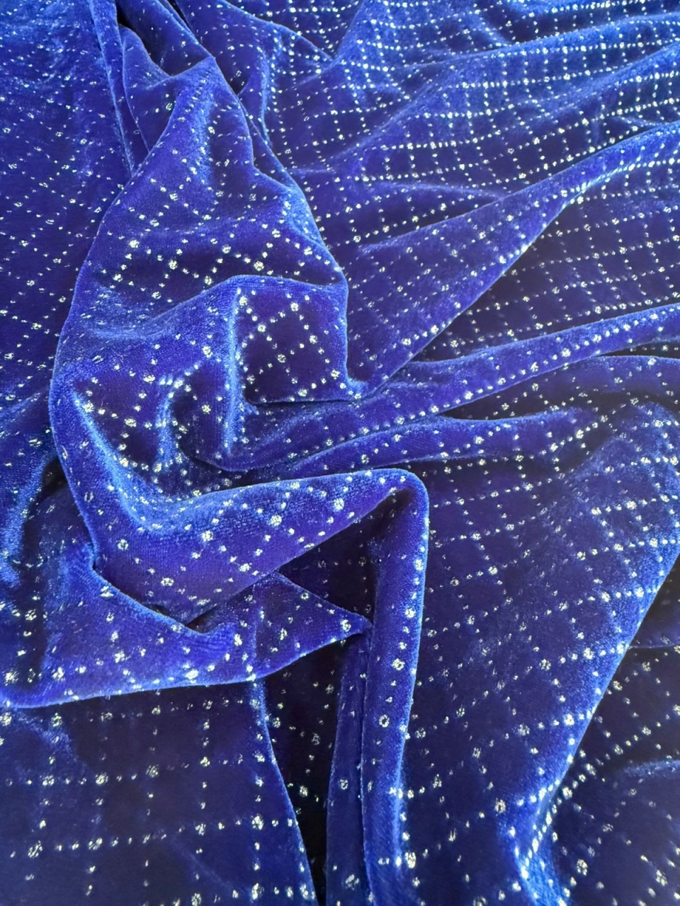 Painel Retangular Camurça Glitter Azul Royal (2X1) - Selminha Lokfest