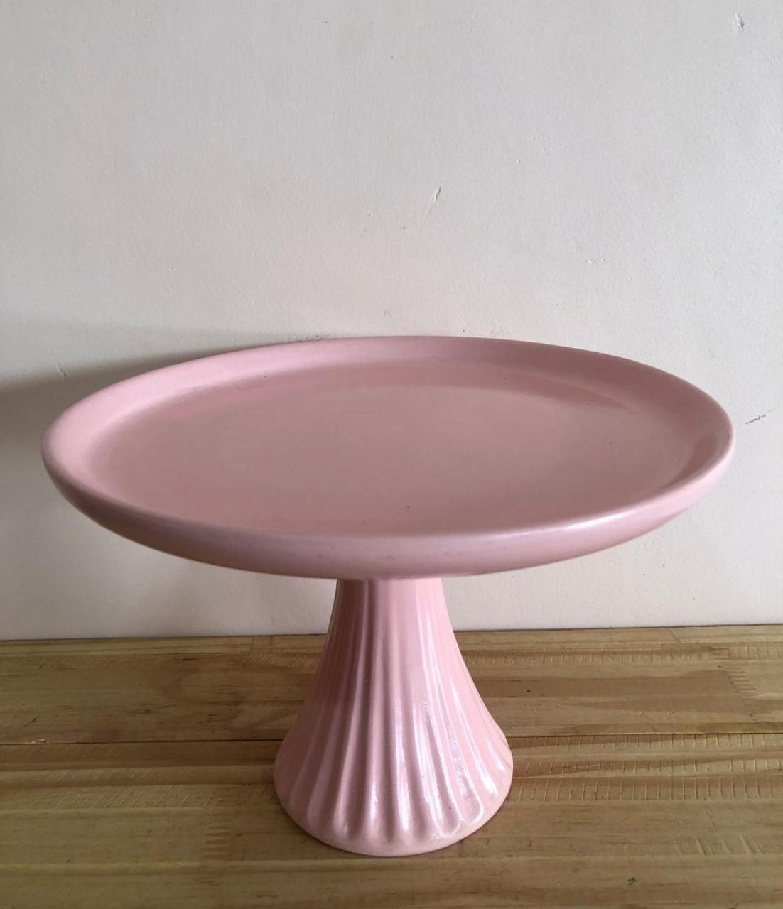 Bandeja Redonda Cerâmica Rosa Bebê M (25X18) - Selminha Lokfest