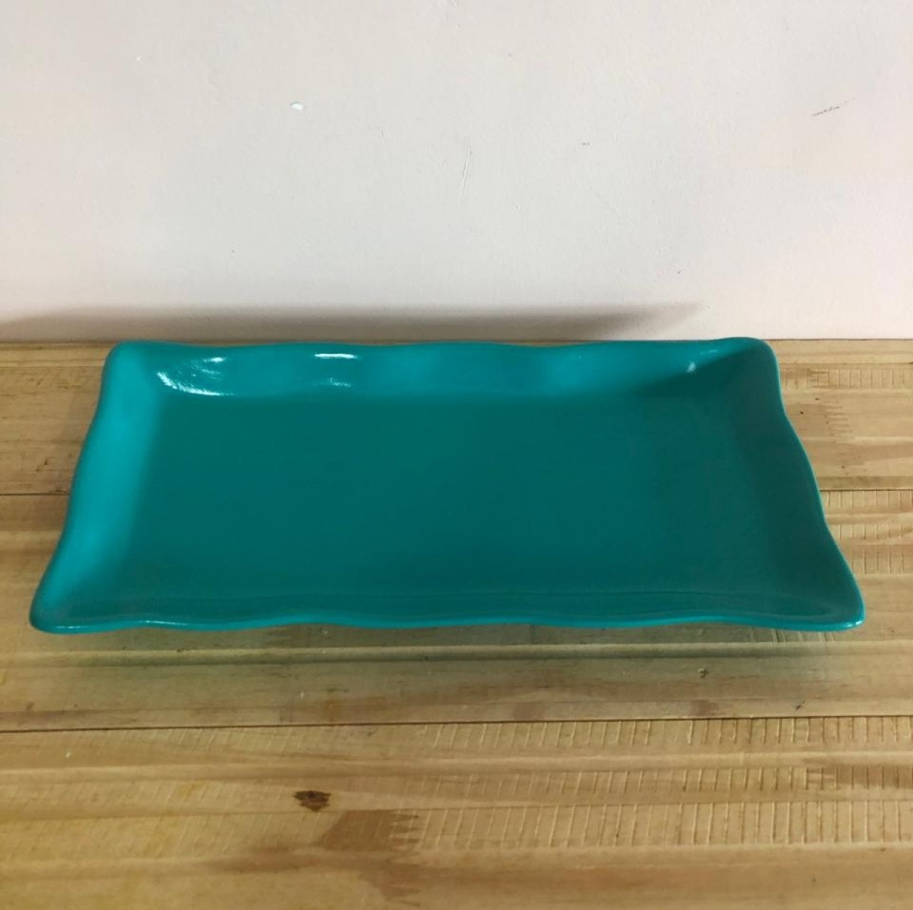 Bandeja Retangular Rendada de Cerâmica Tiffany (30Cm) - Selminha Lokfest