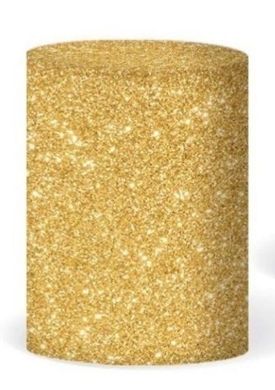 Capa Cilindro Sublimada Média Glitter Dourado - Selminha Lokfest