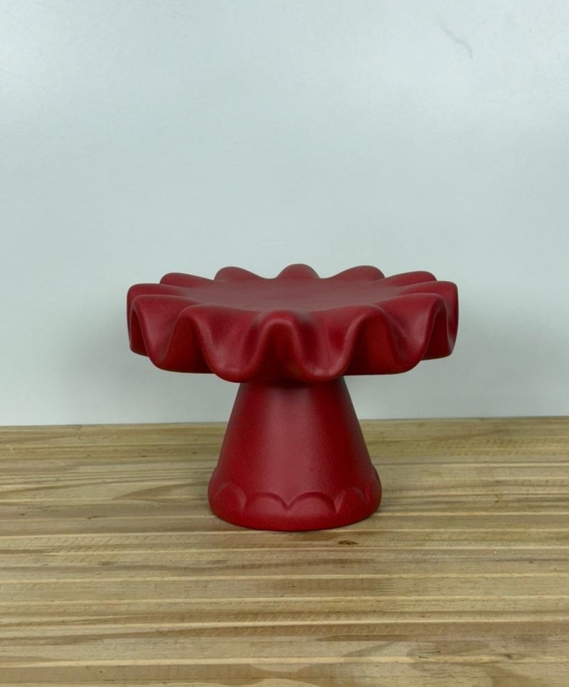 Bandeja Redonda Babadinho G Vermelho Fosco (21X14Cm) - Selminha Lokfest