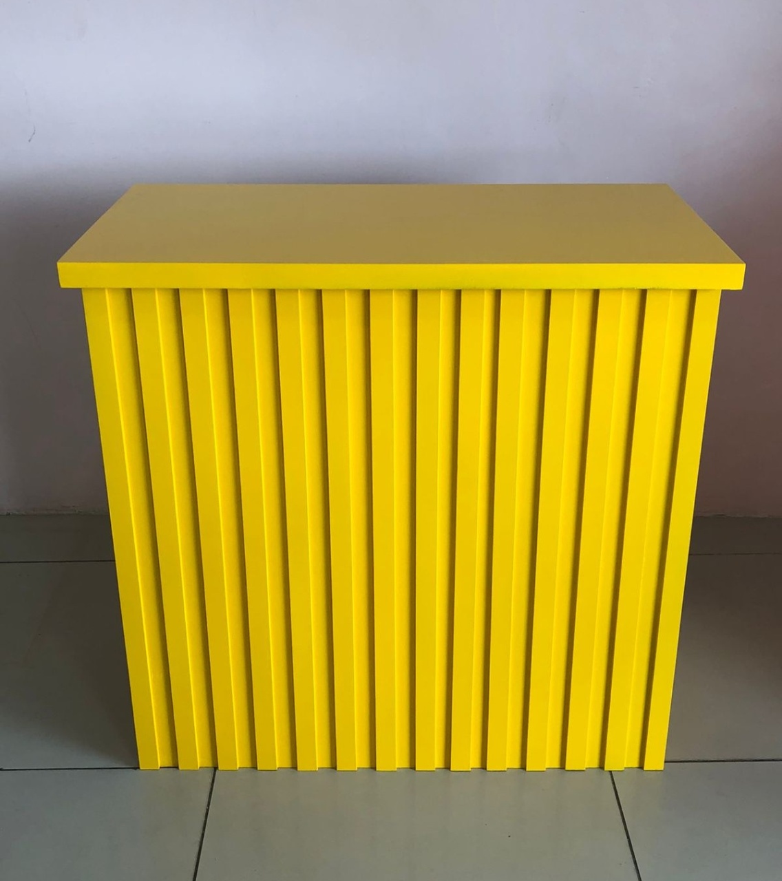 Mesa Cômoda Ripada Amarela Mdf (80Cm) - Selminha Lokfest