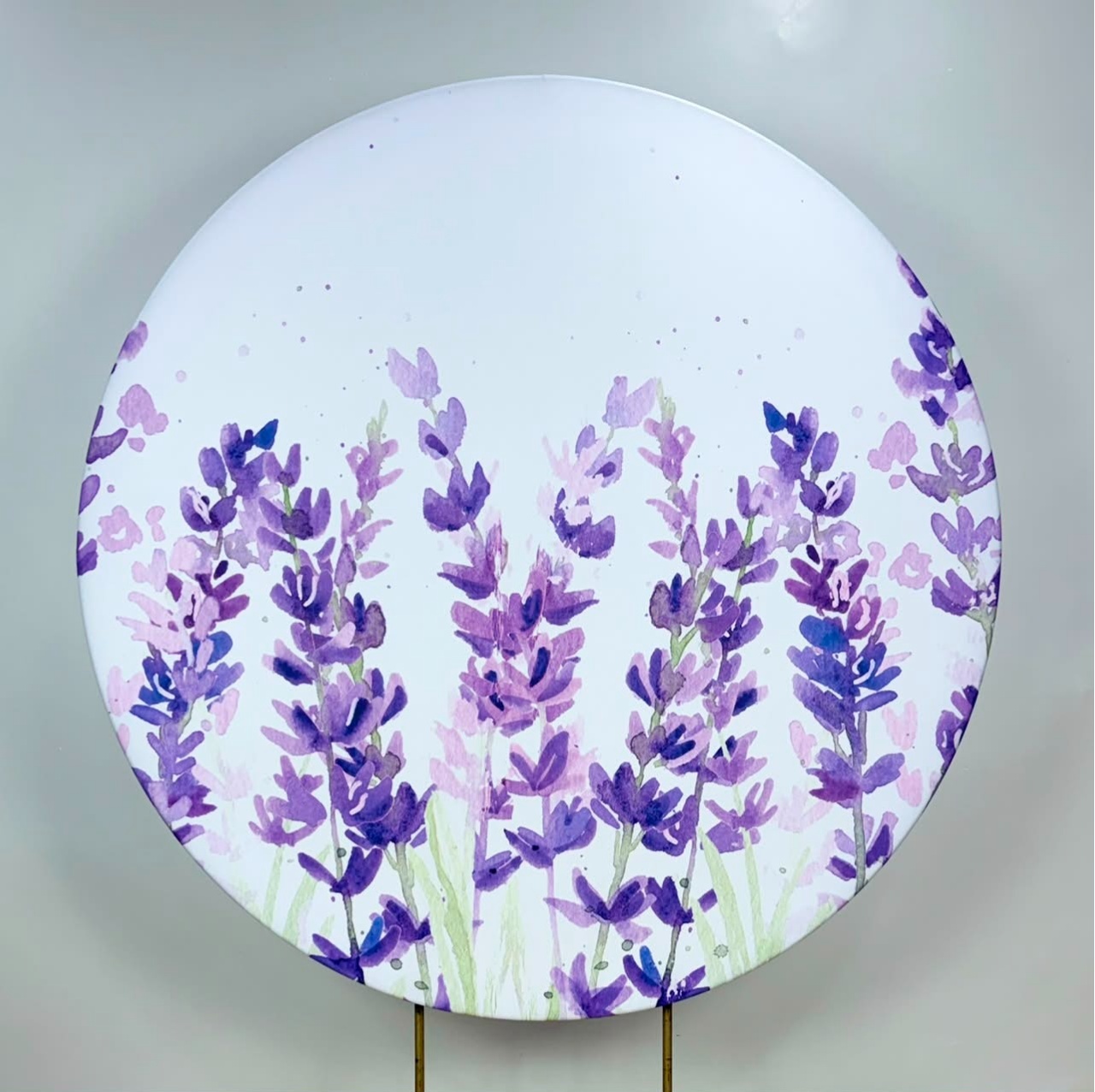 Capa Painel Redondo Sublimado Flores Lavanda Aquarela (1.50Cm) - Selminha Lokfest