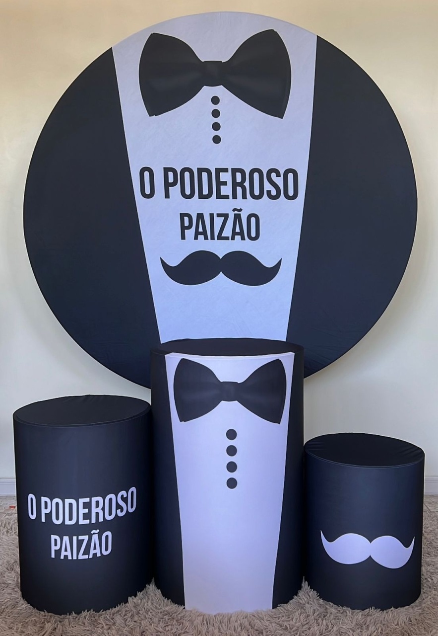 Kit Sublimado Capa Painel Redondo E Capas de Cilindros O Poderoso Paizão - Selminha Lokfest