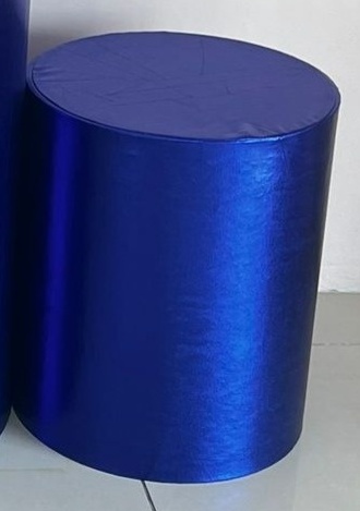 Capa Cilindro Pequena Metalizada Azul - Selminha Lokfest