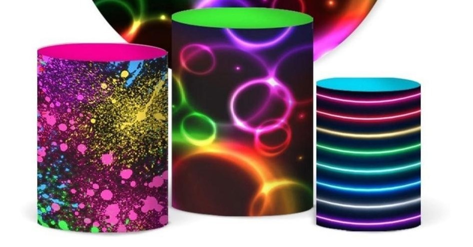 Trio Capas de Cilindros Sublimadas Neon Kit 02 - Selminha Lokfest