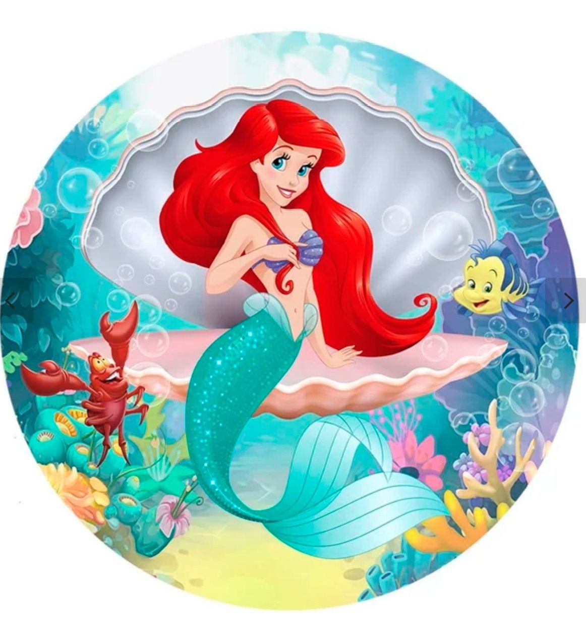 Capa Sublimada Painel Pequena Sereia Ariel (1,50M) - Selminha Lokfest