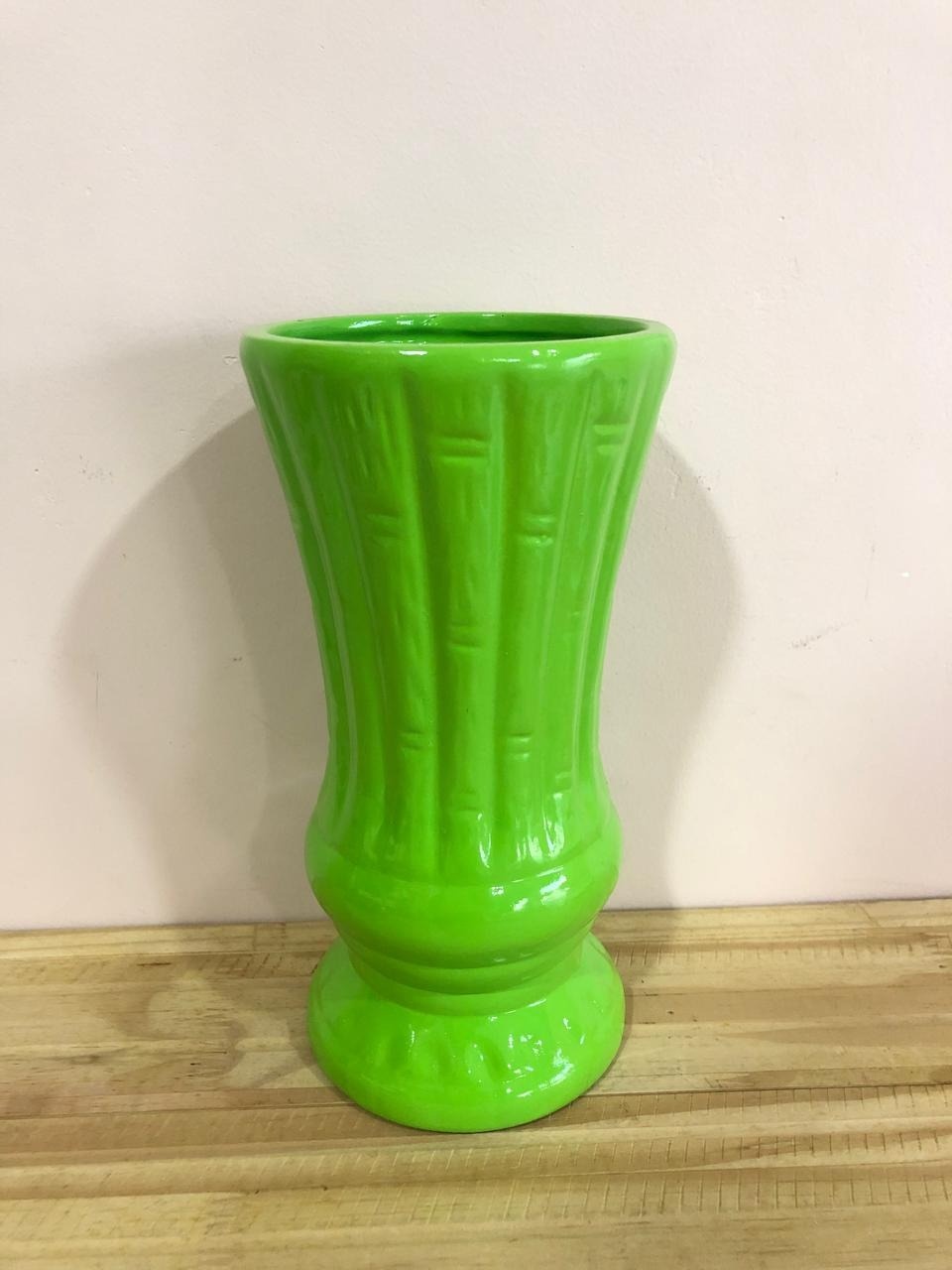 Vaso Mini Cerâmica Verde Limão (10X17) - Selminha Lokfest