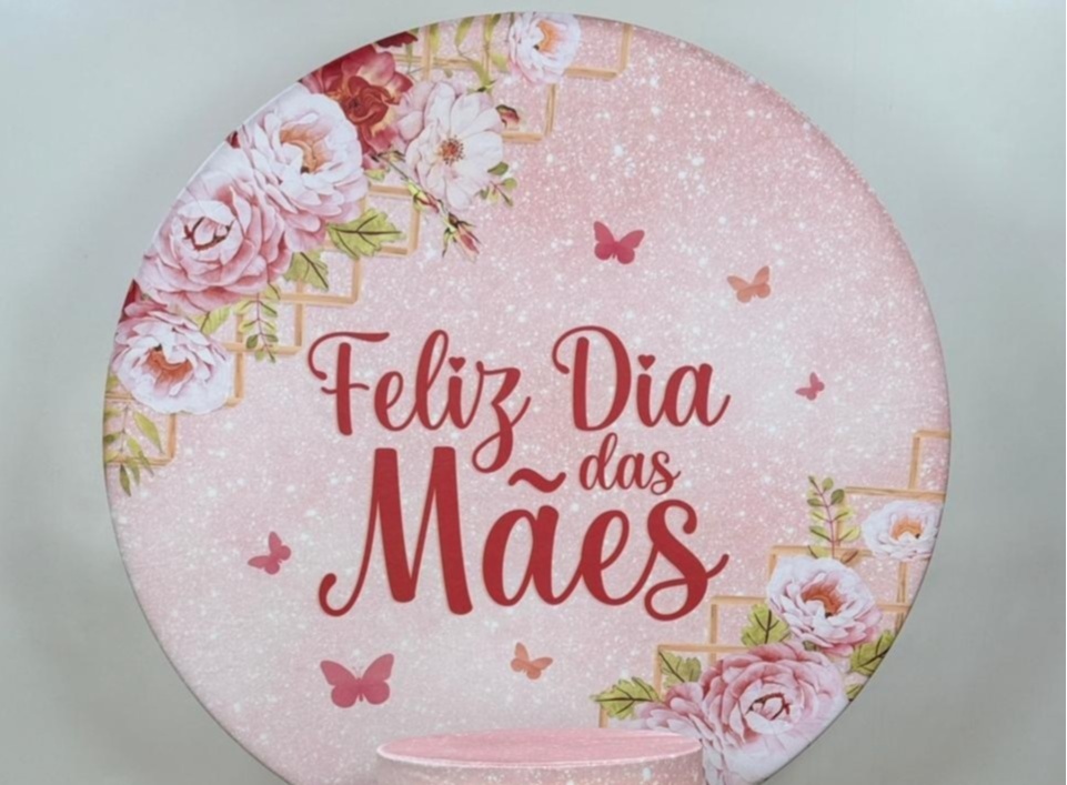 Capa Painel Redondo Sublimado Dia das Mães (1.50Cm) - Selminha Lokfest