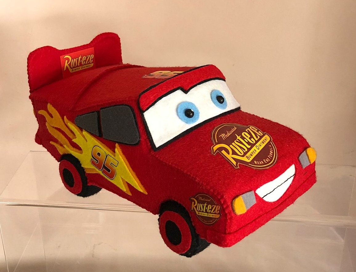 Carros Disney Feltro - Relâmpago Mc Queen - Selminha Lokfest