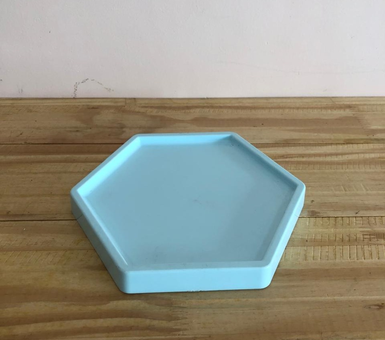 Bandeja Sextavada Plástica Azul Candy  Pp (16X18) - Selminha Lokfest