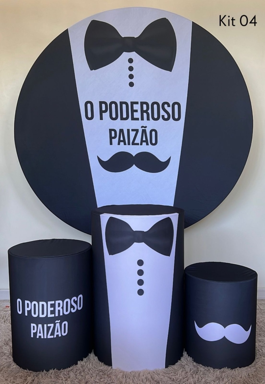 Kit Sublimado Capa Painel Redondo E Capas de Cilindros Dia dos Pais 04 - Selminha Lokfest