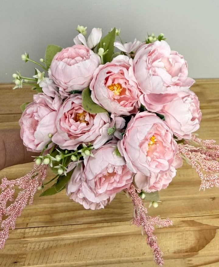 Buquê de Flores Peonia Rosa  - Selminha Lokfest