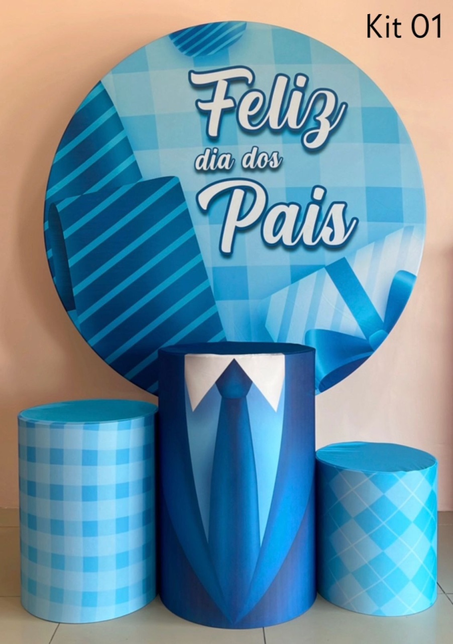 Kit Sublimado Capa Painel Redondo E Capas de Cilindros  Dia dos Pais 01 - Selminha Lokfest