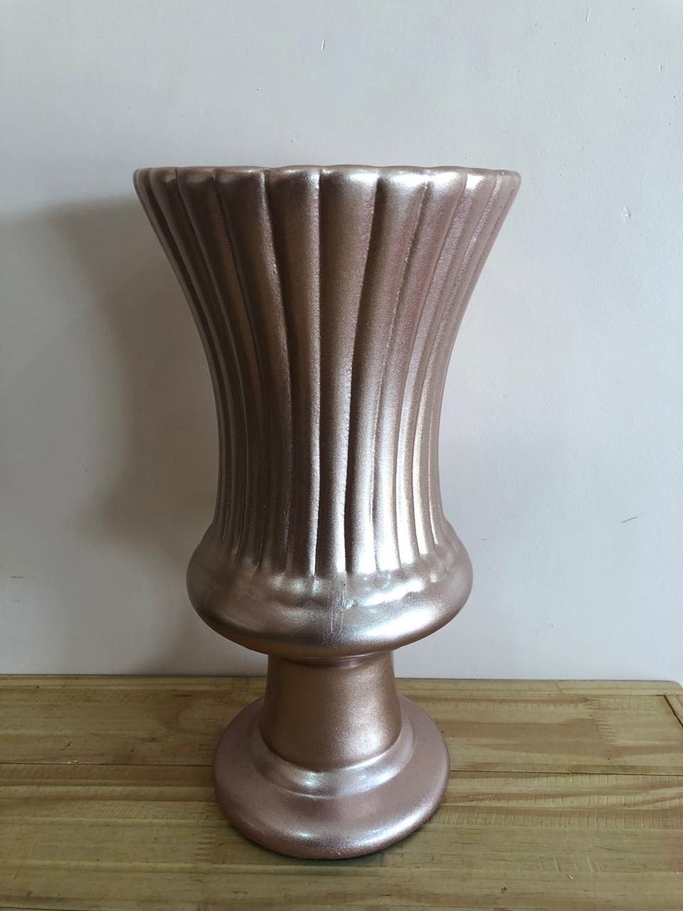 Vaso Pavão Cerâmica Rosé (35Cm) - Selminha Lokfest