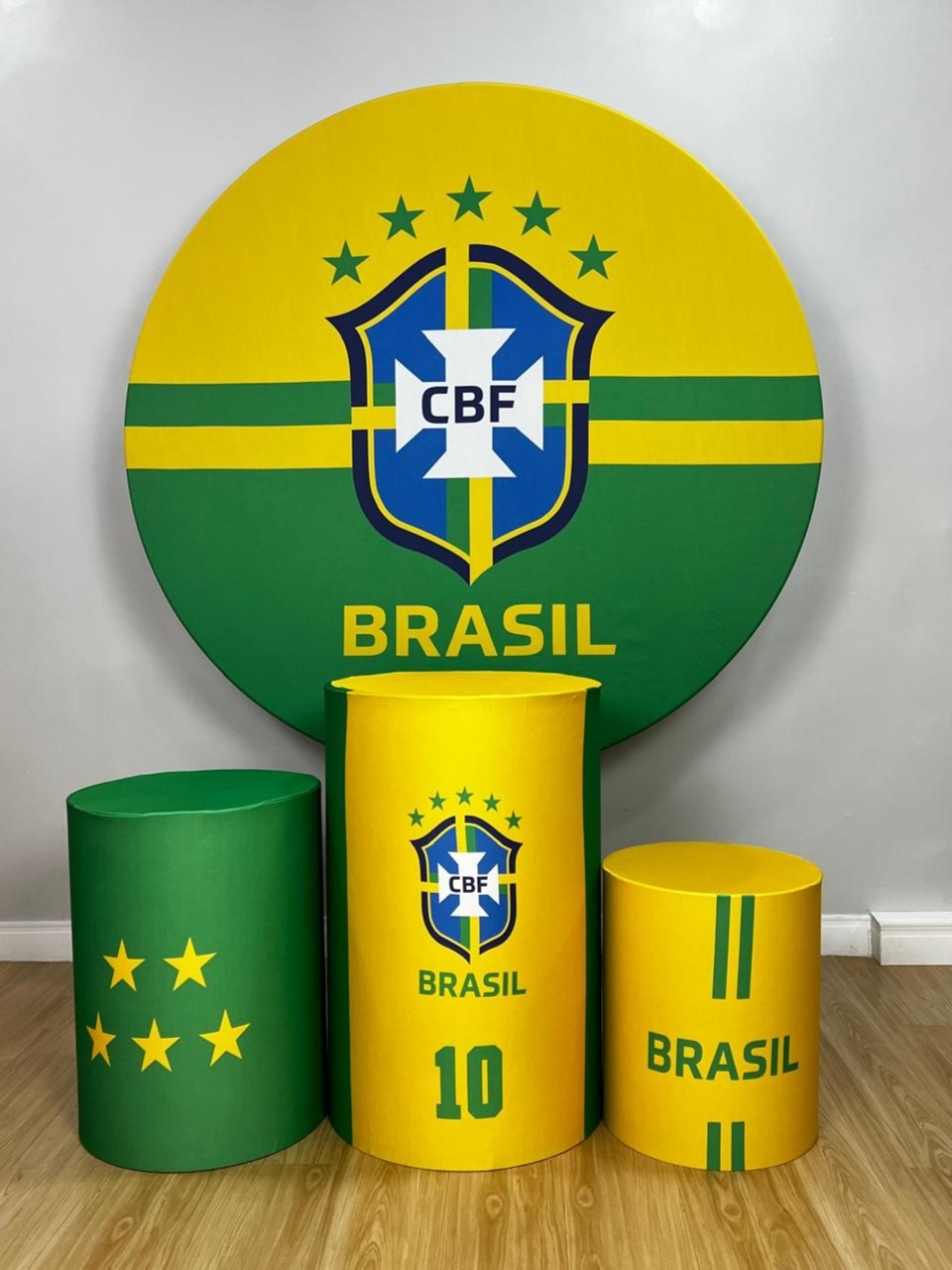 Kit Sublimado Capa Painel Redondo E Capas de Cilindros Brasil 01 - Selminha Lokfest