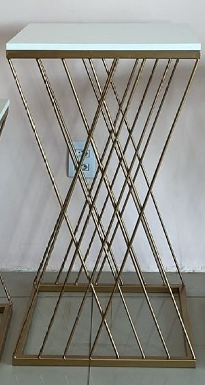 Mesa de Ferro Quadrada Trançada Grande (80X5) - Selminha Lokfest