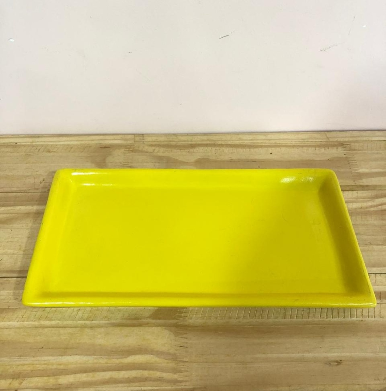 Bandeja Retangular Cerâmica Amarela (30Cm) - Selminha Lokfest
