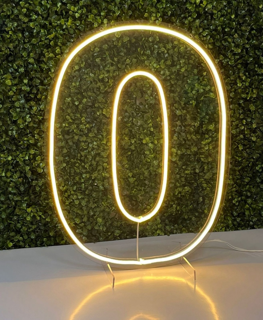Numero 0 Em Led Acrílico Branco Quente (50Cm) - Selminha Lokfest