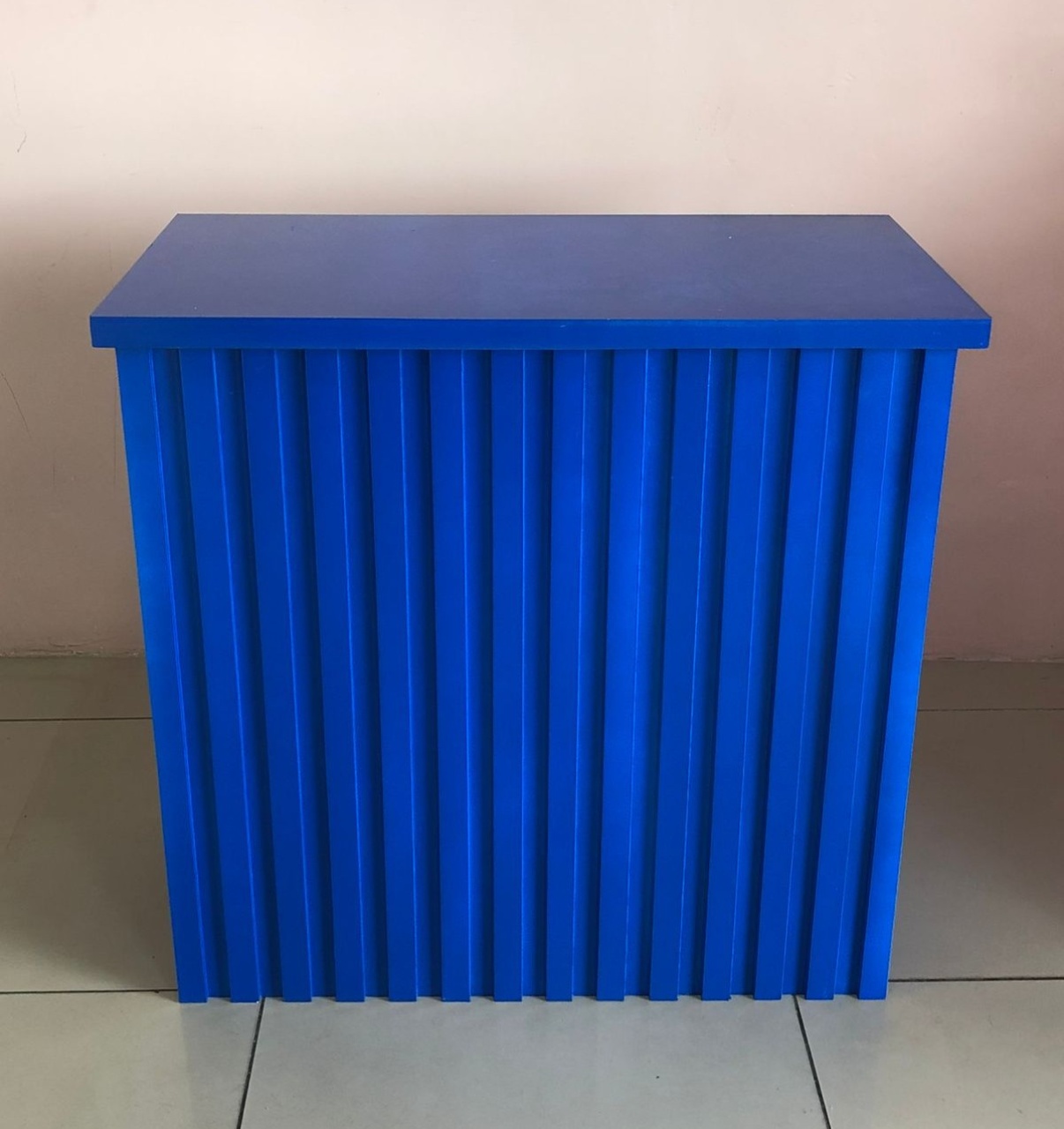 Mesa Cômoda Ripada Azul Royal Mdf (80Cm) - Selminha Lokfest