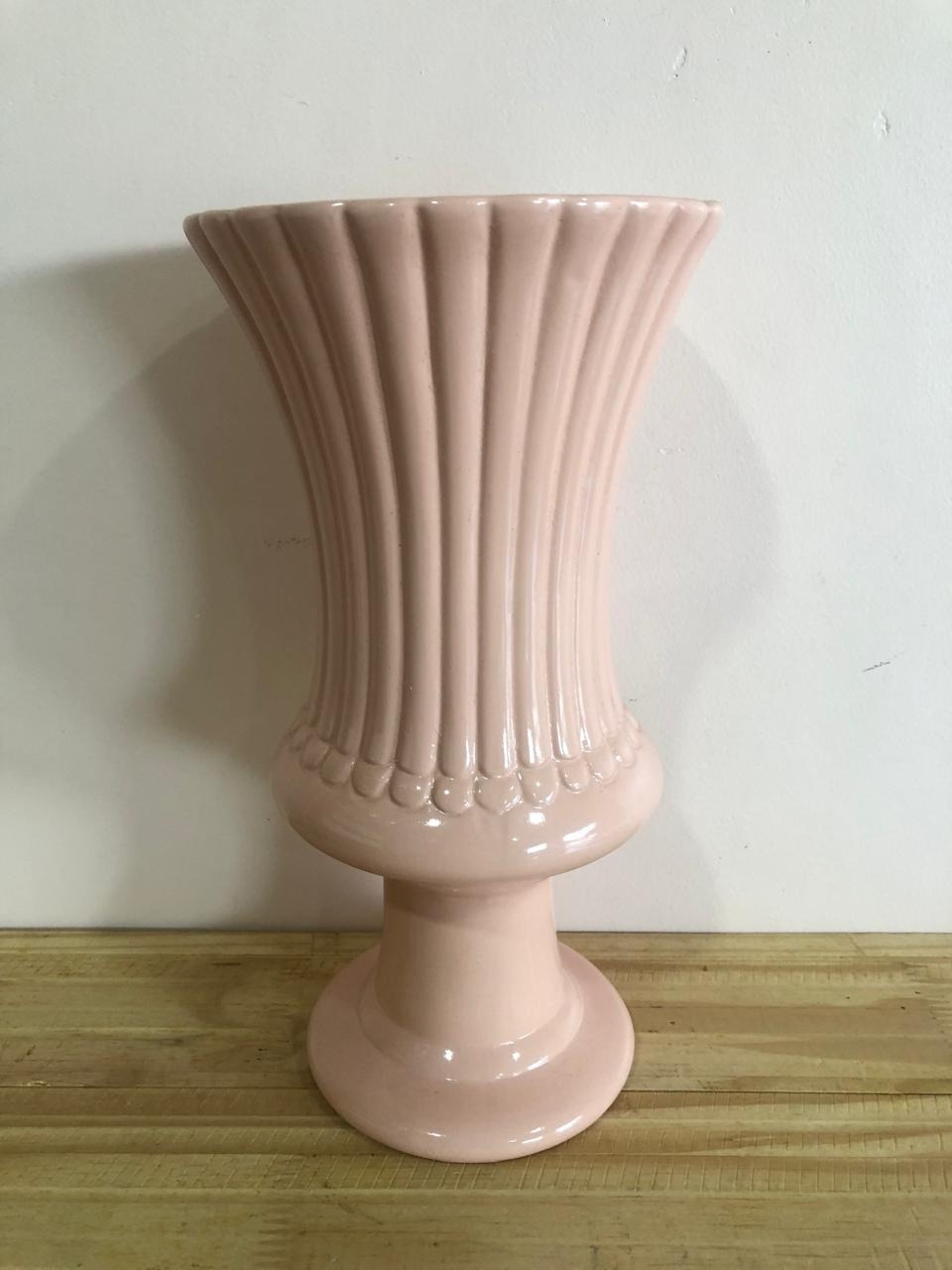 Vaso Pavão Cerâmica Salmão(29Cm) - Selminha Lokfest
