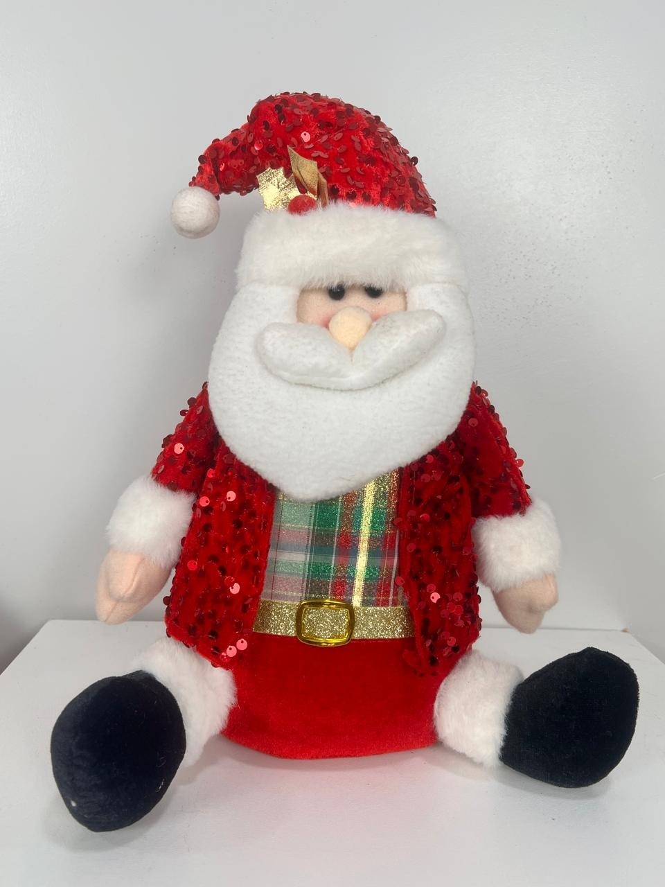 Boneco Papai Noel Vermelho Sentado - Selminha Lokfest