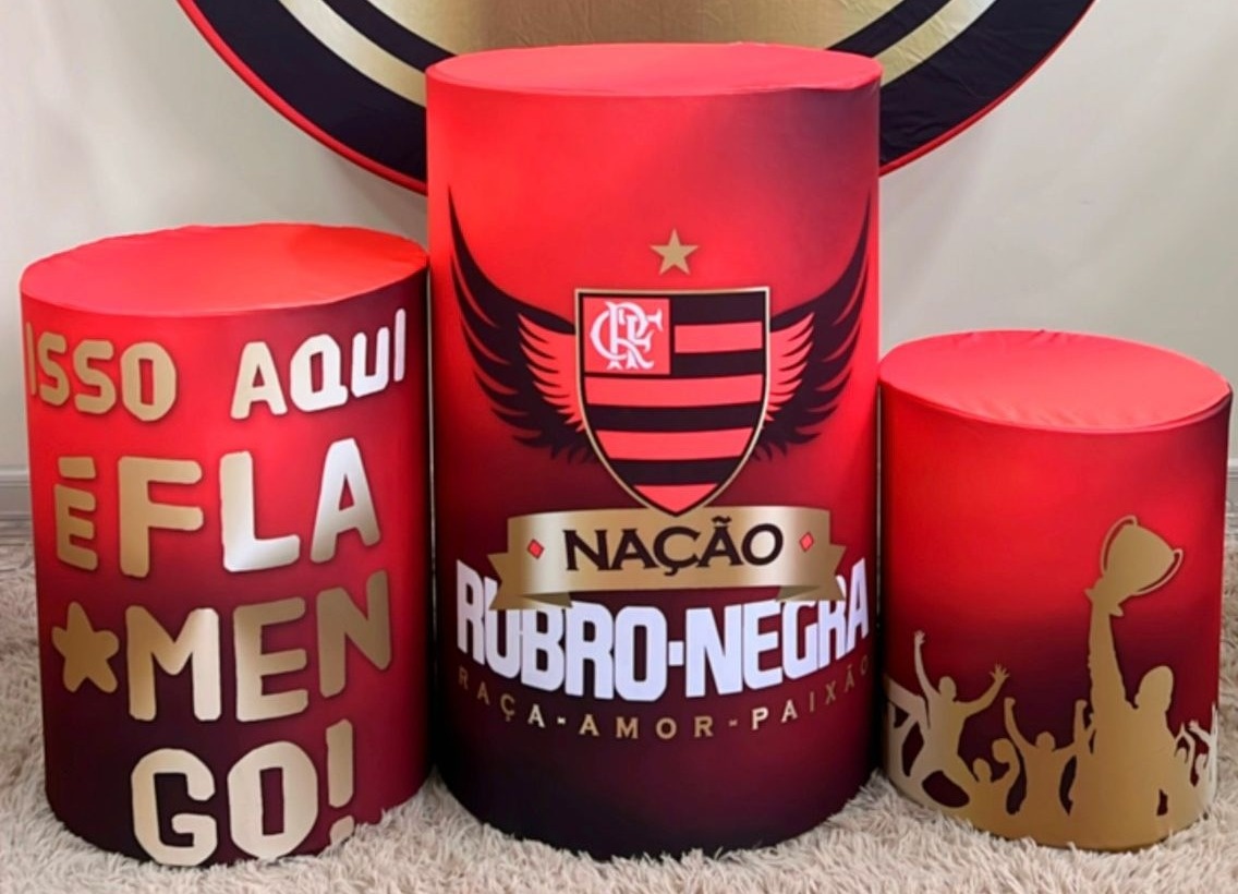 Trio Capas de Cilindros Sublimadas Flamengo - Selminha Lokfest