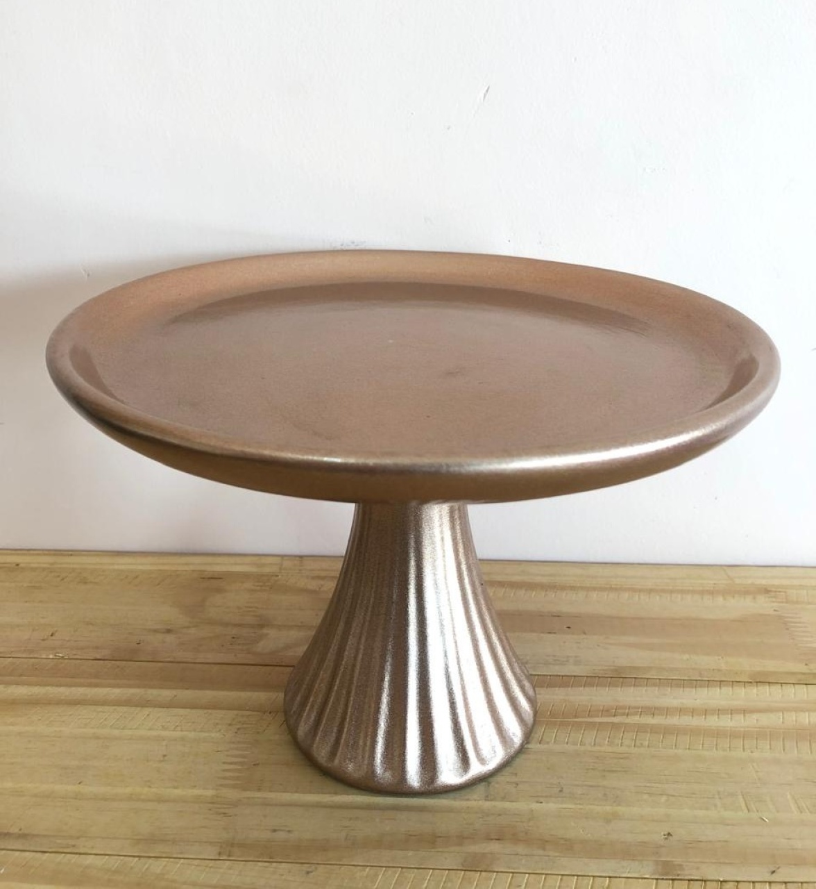 Bandeja Redonda Cerâmica Rosé M (25X18) - Selminha Lokfest