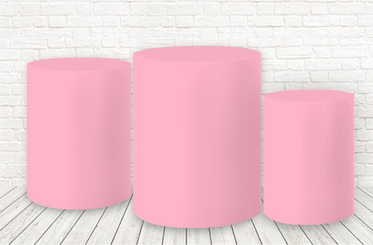 Trio Capas de Cilindros Rosa Bebê - Selminha Lokfest