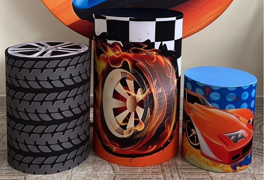 Trio Capas de Cilindros Sublimadas Hotwheels  - Selminha Lokfest